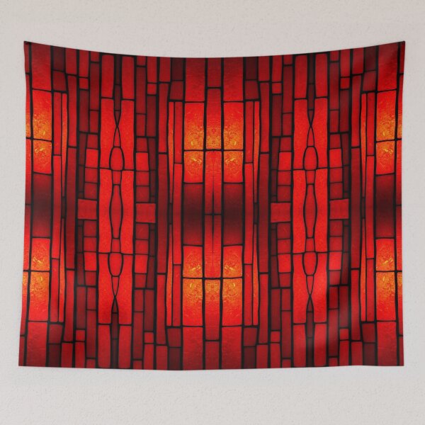 Item preview, Red Abstract Stained Glass designed and sold by Sachie's Studio.