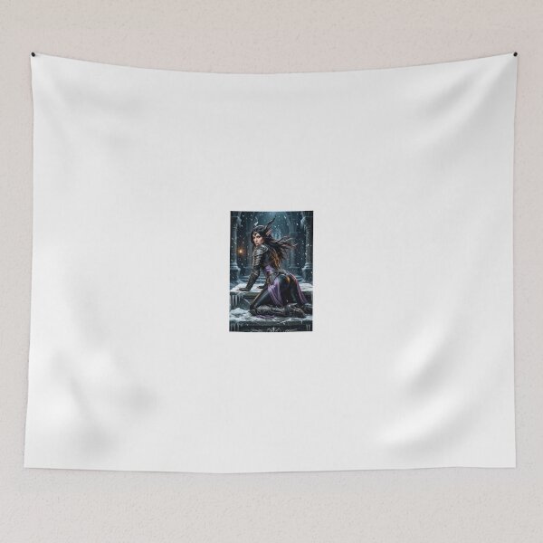 Item preview, Horned Elf Warrior in a Winter Blizzard designed and sold by CathryneDelamort.