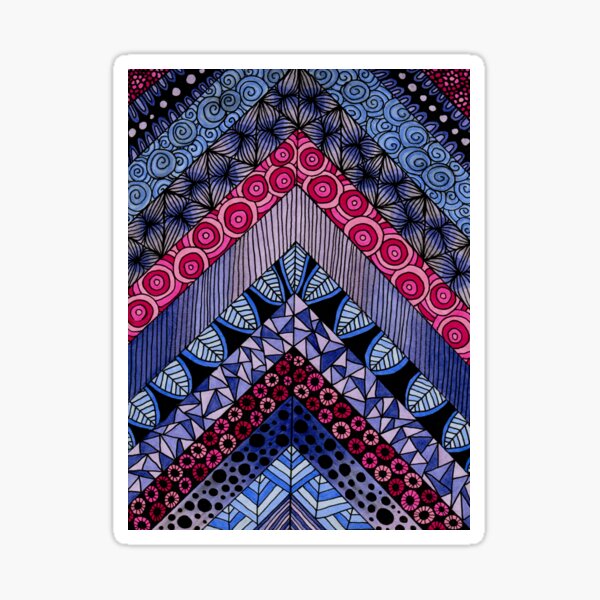 Pink Purple and Blue Doodle Sticker