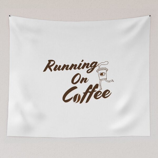 Item preview, Running on Coffee – Funny Coffee Lover Sticker designed and sold by JokAura.