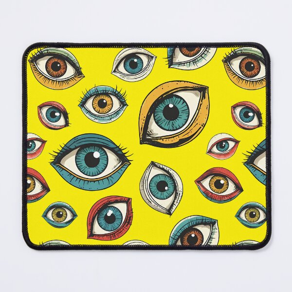 Item preview, All Eyes on You - Surreal Eye Pattern in Acid Yellow designed and sold by JawKneeArt.
