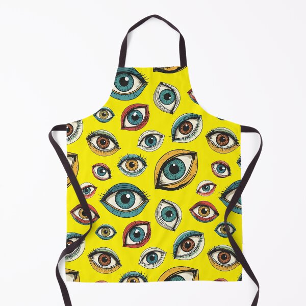 Item preview, All Eyes on You - Surreal Eye Pattern in Acid Yellow designed and sold by JawKneeArt.