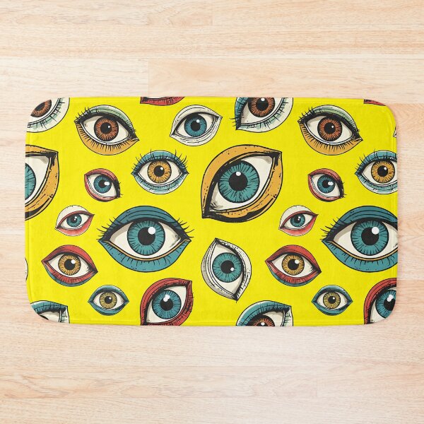 Item preview, All Eyes on You - Surreal Eye Pattern in Acid Yellow designed and sold by JawKneeArt.