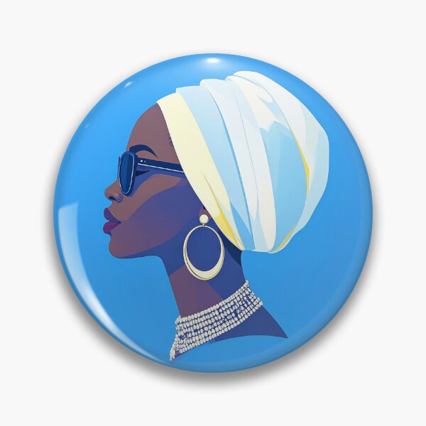 Item preview, Afrocentric Elegance – Modern Black Woman Portrait in Blue designed and sold by DucoDesign.