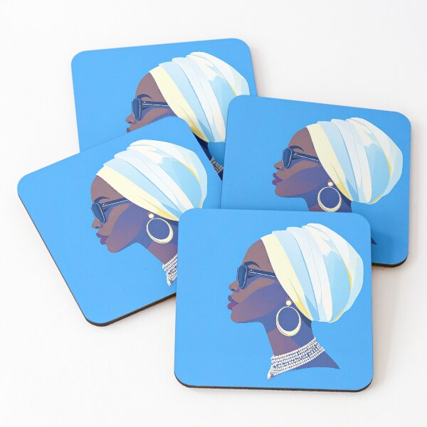 Item preview, Afrocentric Elegance – Modern Black Woman Portrait in Blue designed and sold by DucoDesign.