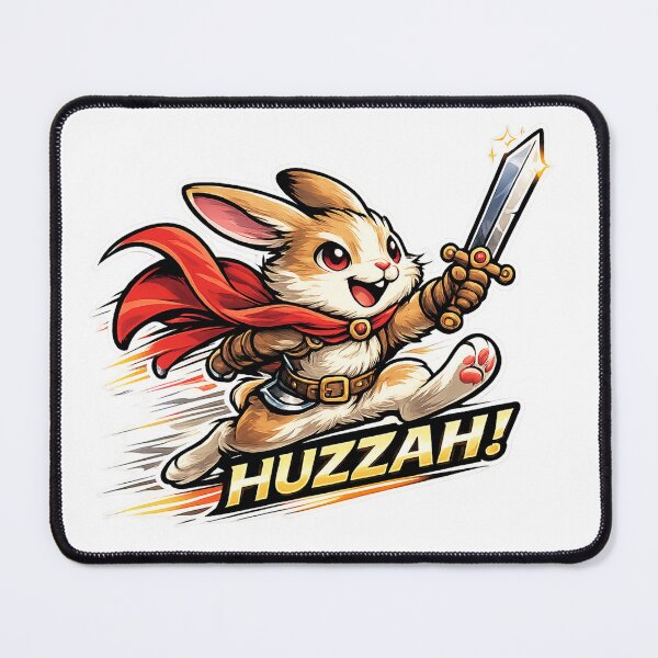 Item preview, Rabbit Knight "HUZZAH!" designed and sold by Alex D Print Studio Designs.