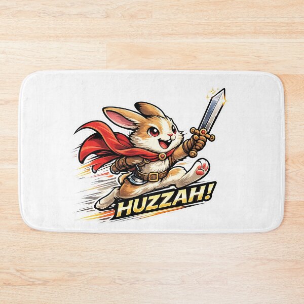 Item preview, Rabbit Knight "HUZZAH!" designed and sold by Alex D Print Studio Designs.