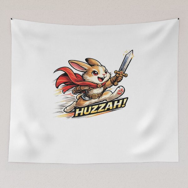 Item preview, Rabbit Knight "HUZZAH!" designed and sold by Alex D Print Studio Designs.