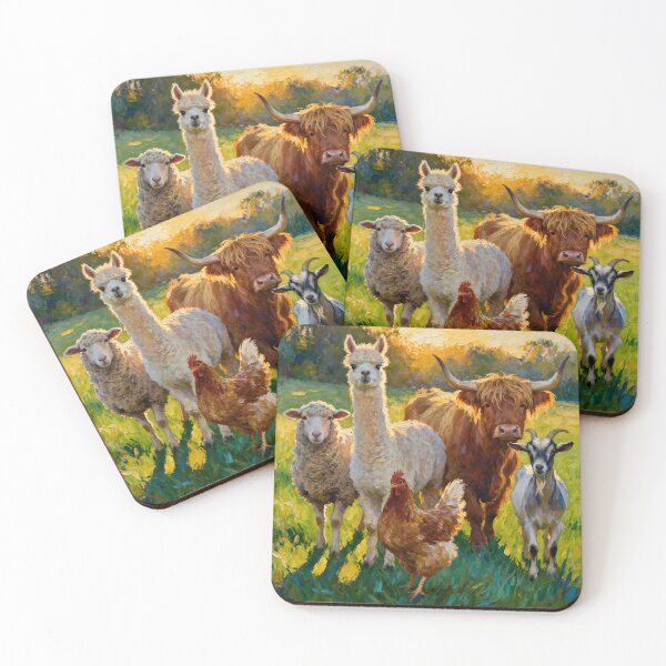 Item preview, The Gang Of Five Farm Animals designed and sold by Glimmersmith.