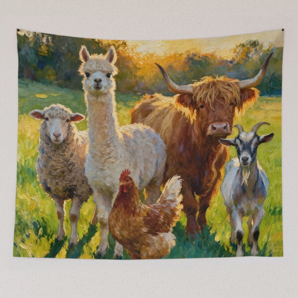 Item preview, The Gang Of Five Farm Animals designed and sold by Glimmersmith.