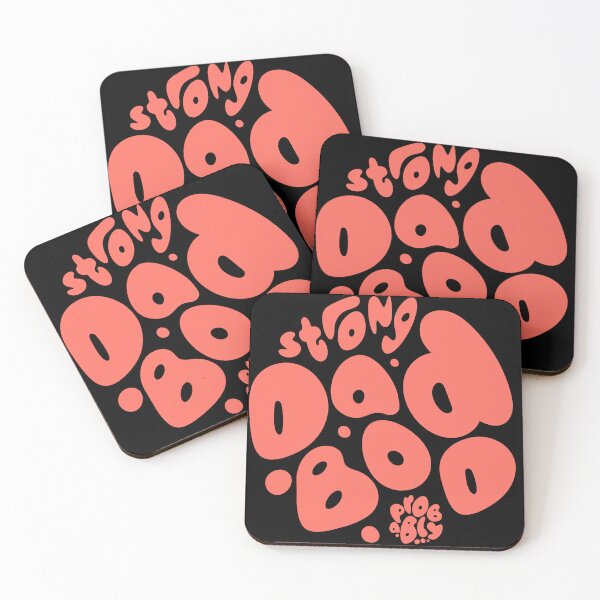 Item preview, Strong Dad Bod Probably CORAL on BLACK designed and sold by elementbranding.