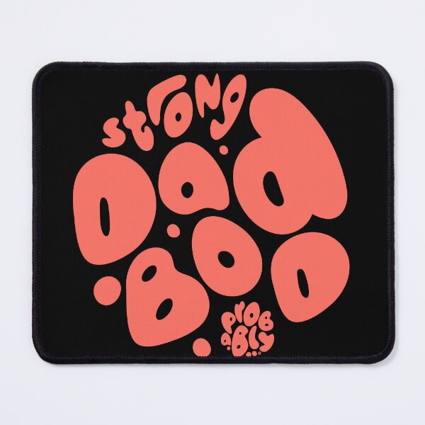 Item preview, Strong Dad Bod Probably CORAL on BLACK designed and sold by elementbranding.