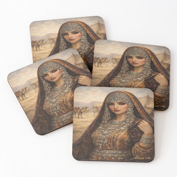Item preview, Desert Nomad Beauty – Traditional Bedouin Portrait Art designed and sold by alizo74.
