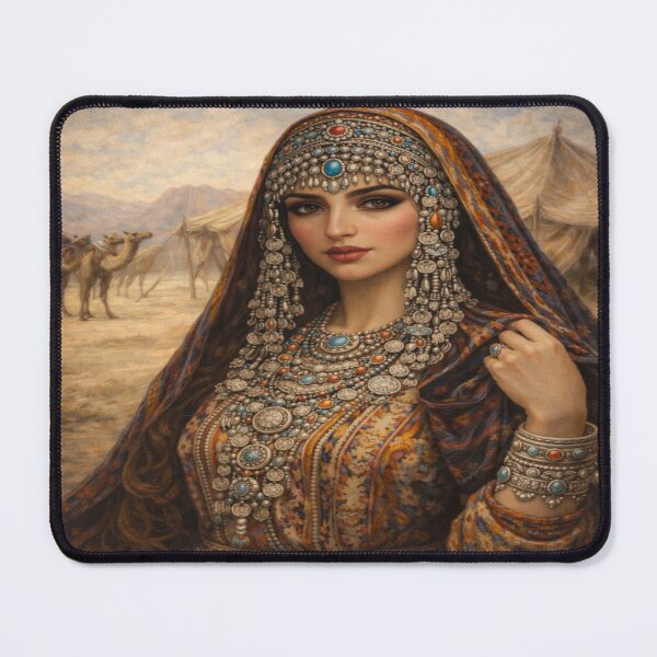 Item preview, Desert Nomad Beauty – Traditional Bedouin Portrait Art designed and sold by alizo74.