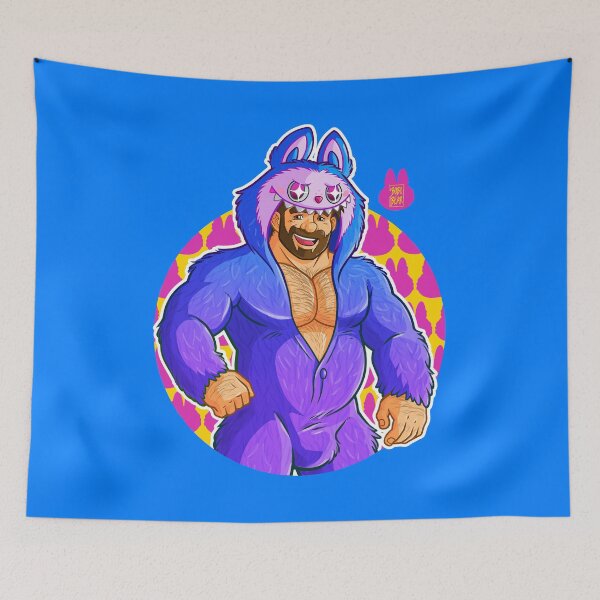 Item preview, ADAM LIKES LA-BOBO (DETAIL) - BLUE PURPLE ONESIE designed and sold by bobobear.