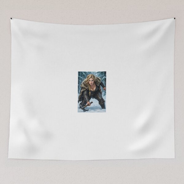 Item preview, astrid blonde viking in fur leather blizzard designed and sold by CathryneDelamort.