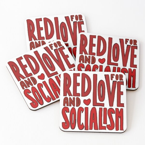Item preview, Red for Love and Socialism red slogan design designed and sold by batsdoodle.
