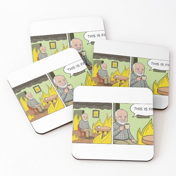Item preview, This is fine - Hide the Pain Harold Meme MashUp designed and sold by PixelPunny.