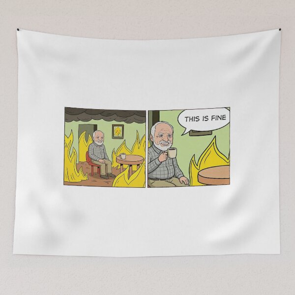 Item preview, This is fine - Hide the Pain Harold Meme MashUp designed and sold by PixelPunny.