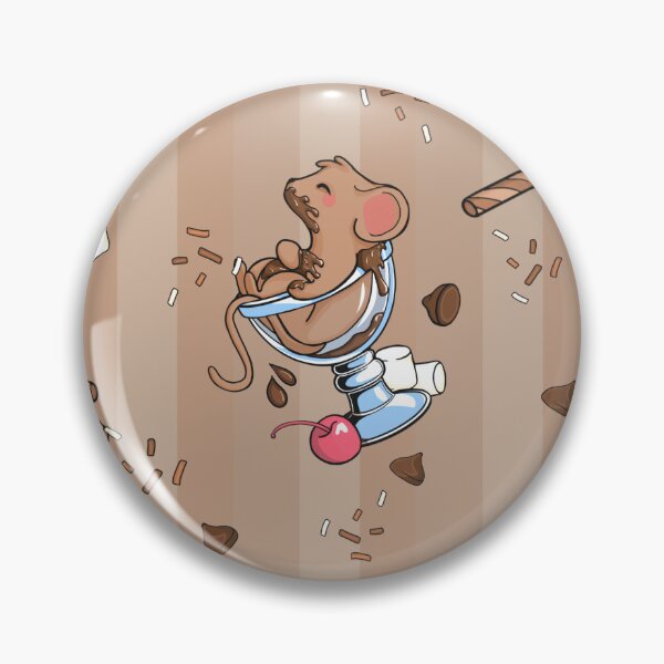 Item preview, Chocolate Mice Cream Pattern - Whimsical Dessert Animal Art designed and sold by Glowberrymoon Design.