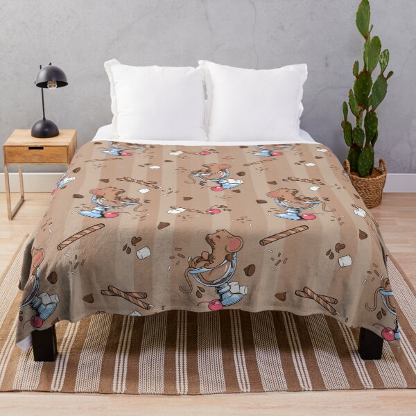 Item preview, Chocolate Mice Cream Pattern - Whimsical Dessert Animal Art designed and sold by Glowberrymoon Design.
