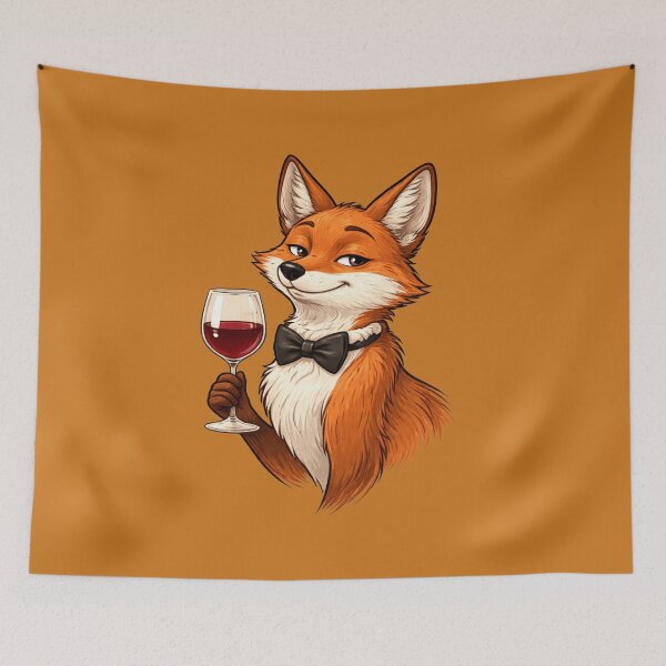 Item preview, Elegant Fox with Wine Glass - Funny Wine Lover T-Shirt designed and sold by CzipipitoStudio.