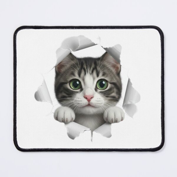 Item preview, "The Great Escape: Realistic Cat Peeking Through Ripped Paper" designed and sold by Blue Bird Designs.
