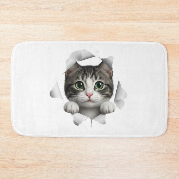 Item preview, "The Great Escape: Realistic Cat Peeking Through Ripped Paper" designed and sold by Blue Bird  Designs.