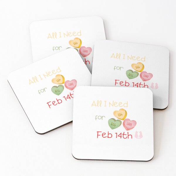 Item preview, All I Need for Feb 14th – Hug Kiss Love Candy Hearts Sticker designed and sold by MoonlightEleven.