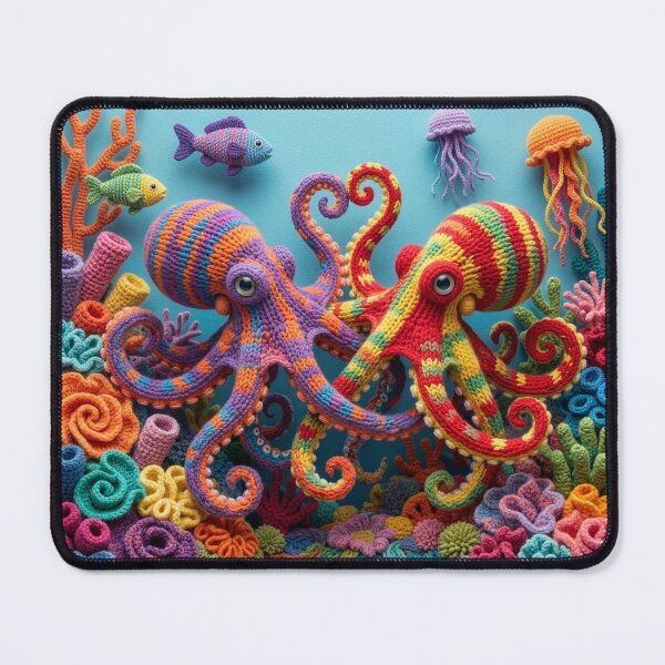 Item preview, Yarn Octopuses Dancing in Coral Garden designed and sold by Tridentulus.