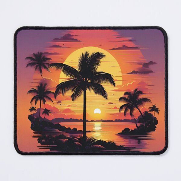 Item preview, Golden Tropical Sunset Over Island Palms designed and sold by CASASIS_MERCH.