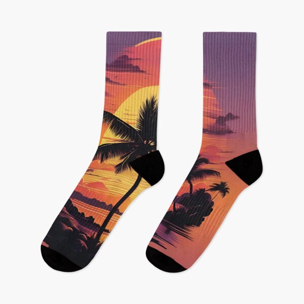 Item preview, Golden Tropical Sunset Over Island Palms designed and sold by CASASIS_MERCH.