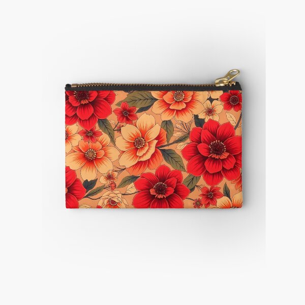 Item preview, Peach and Red Floral Pattern designed and sold by Sachie's Studio.