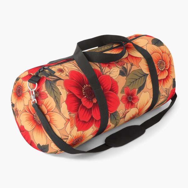 Item preview, Peach and Red Floral Pattern designed and sold by Sachie's Studio.