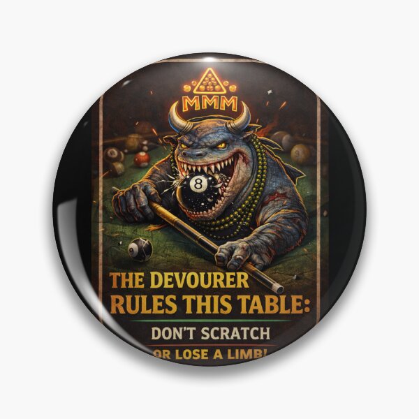 Item preview, Lomis – The Devourer Rules This Table | Pool Hall Warning Poster designed and sold by MACodDesigns.