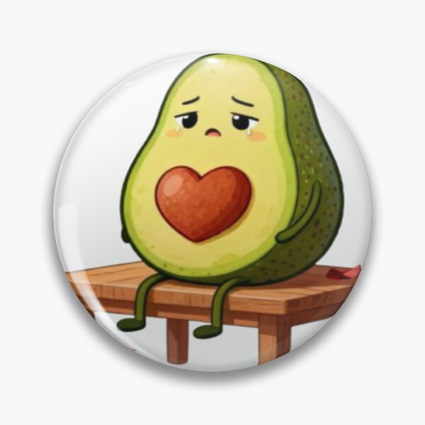 Item preview, Heartbroken Avocado – Cute Cartoon with Rose Petals designed and sold by Cristhian Almanza.