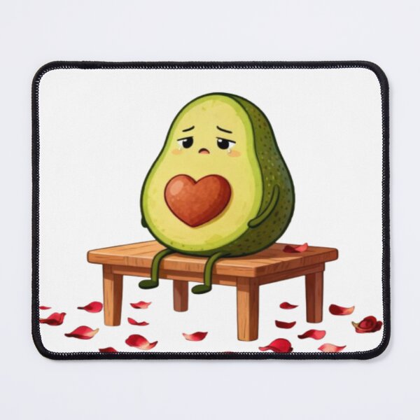 Item preview, Heartbroken Avocado – Cute Cartoon with Rose Petals designed and sold by Cristhian Almanza.