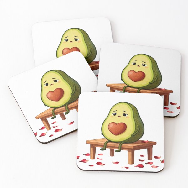 Item preview, Heartbroken Avocado – Cute Cartoon with Rose Petals designed and sold by Cristhian Almanza.