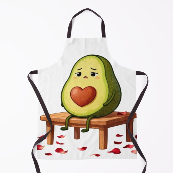 Item preview, Heartbroken Avocado – Cute Cartoon with Rose Petals designed and sold by Cristhian Almanza.