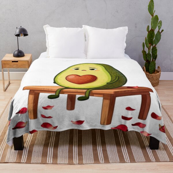 Item preview, Heartbroken Avocado – Cute Cartoon with Rose Petals designed and sold by Cristhian Almanza.