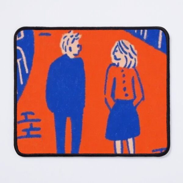 Item preview, “Complementary Chaos Stroll: Neon‑Tango Lovers Glitch‑Walking Through an Orange‑Blue Reality Check” designed and sold by Print Fiction.