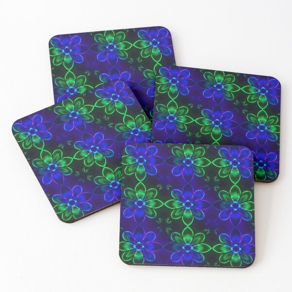 Item preview, Blue and Green Striped Floral Pattern designed and sold by Sachie's Studio.