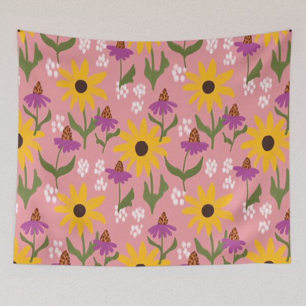 Item preview, Pastel Wildflowers Coneflowers and Susans designed and sold by RepeatCandy.