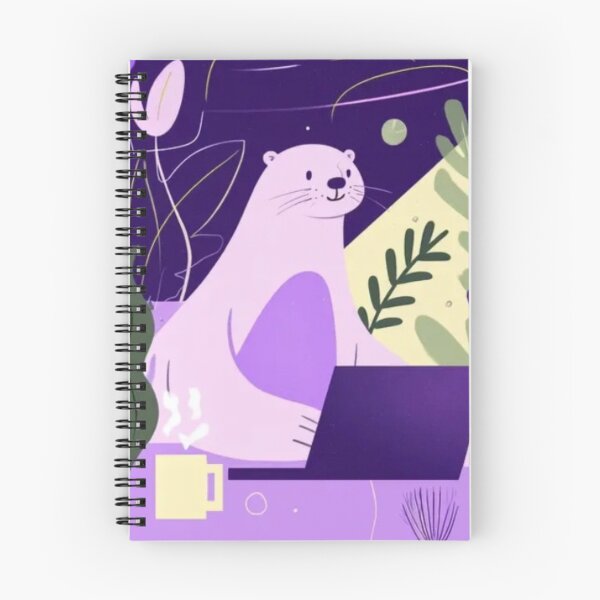 Artikelvorschau, „Pixel-Purr-Supporteinheit: Neon-Otter debuggt deine Gefühle im kosmischen Lila-Modus“ entworfen und verkauft von Print Fiction.