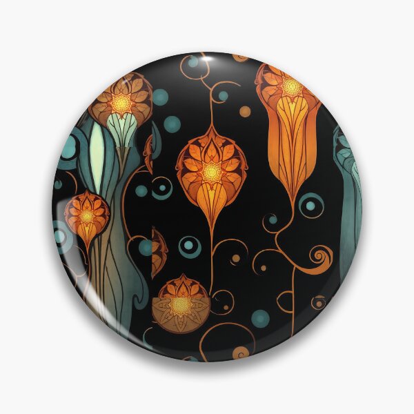 Item preview, Orange and Slate Decorative Pattern designed and sold by Sachie's Studio.