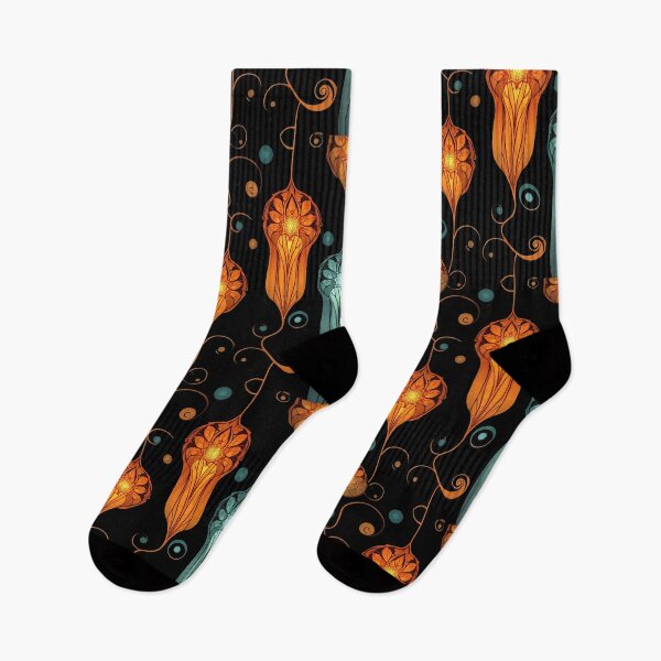 Item preview, Orange and Slate Decorative Pattern designed and sold by Sachie's Studio.