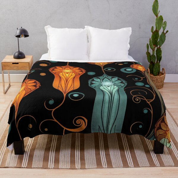 Item preview, Orange and Slate Decorative Pattern designed and sold by Sachie's Studio.