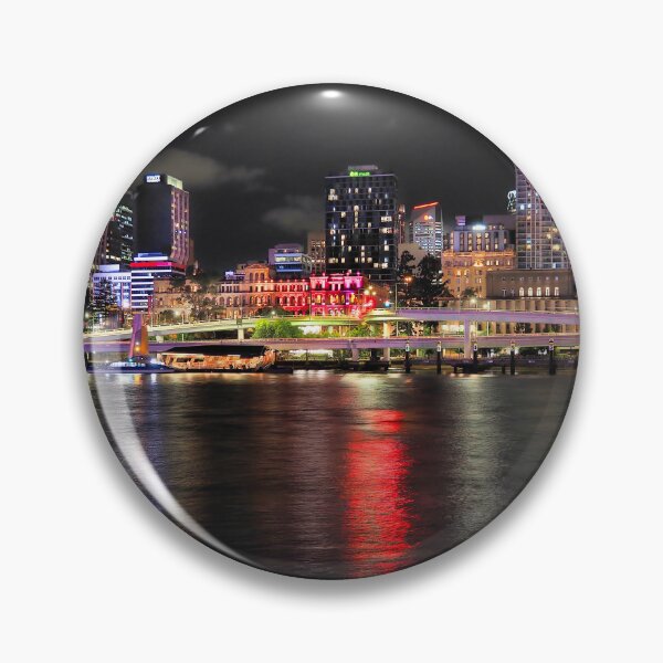 Item preview, Vibrant Brisbane City Australia Skyline at Night designed and sold by pcole123.