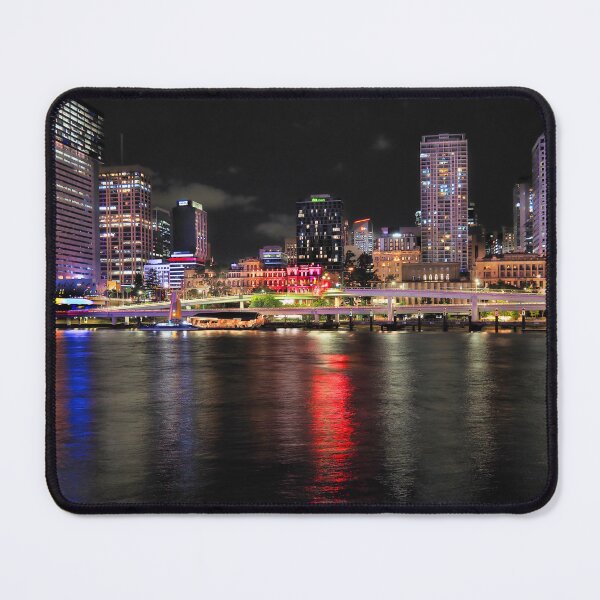 Item preview, Vibrant Brisbane City Australia Skyline at Night designed and sold by pcole123.