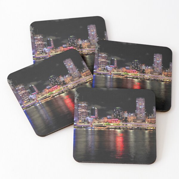 Item preview, Vibrant Brisbane City Australia Skyline at Night designed and sold by pcole123.